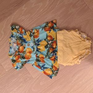 Posh Peanut Blue and Yellow Kids Matching Set